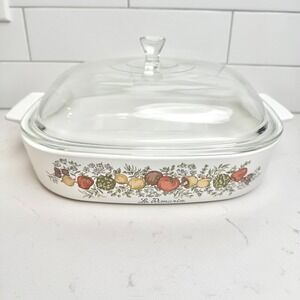 Vintage Corning Ware‎ Le Romarin 9.5" Square Casserole Dish A-10-B w/ Lid